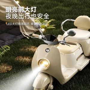 儿童电动摩托车三轮车男孩女宝宝车小孩可坐人充电双人遥控玩具车