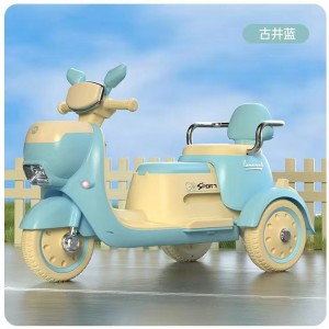 新款儿童电动三轮摩托车宝宝双人小孩可坐人充电遥控男女孩玩具