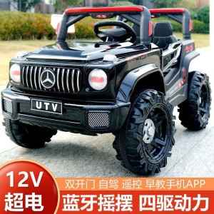 大款儿童电动汽车越野车男女孩宝宝充电电瓶车四驱可坐人玩具车
