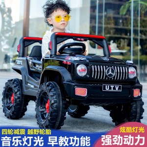 儿童电动车四轮越野车遥控小孩玩具车男可坐人宝宝摇摆童车