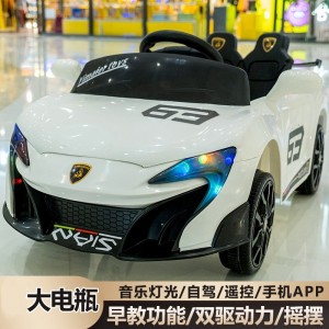 儿童电动车四轮汽车可坐人男孩充电黄色遥控车宝宝玩具跑车