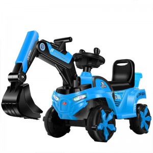 儿童挖掘机玩具车可坐可骑带灯光工程车宝宝滑行学步车