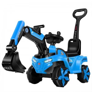 儿童挖掘机玩具车可坐可骑带灯光工程车宝宝滑行学步车