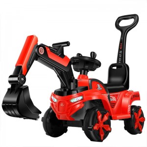 儿童挖掘机玩具车可坐可骑带灯光工程车宝宝滑行学步车
