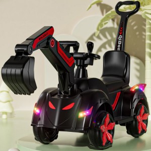 儿童挖掘机可坐可骑玩具工程车大号音乐滑行车挖土机电动工程车