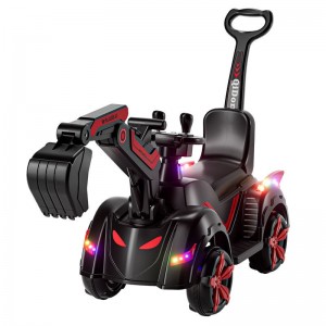 儿童挖掘机可坐可骑玩具工程车大号音乐滑行车挖土机电动工程车