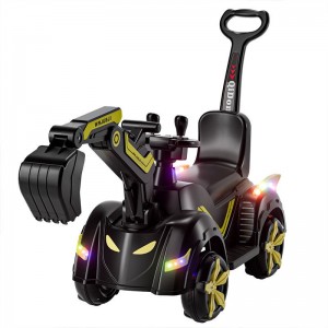 儿童挖掘机可坐可骑玩具工程车大号音乐滑行车挖土机电动工程车