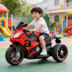 儿童电动摩托车 稳定 3 轮 12V 双电机 蓝牙 LED 灯 男女户外玩具