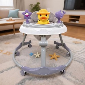 Baby walker, baby balance scooter, anti-rollover, 7-18 month old girls can sit and push children's walker music