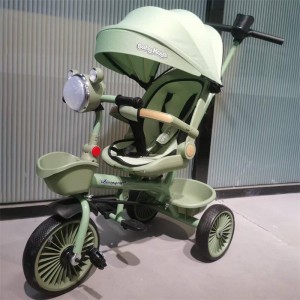 儿童三轮车多种功能折叠婴幼儿可坐可躺音乐手推车自行车