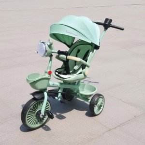 儿童三轮车多种功能折叠婴幼儿可坐可躺音乐手推车自行车