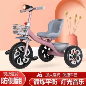 新款儿童三轮车脚踏车音乐灯光宝宝玩具车防侧翻2-6岁小孩脚蹬车