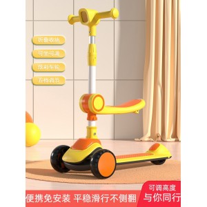 Children's scooter, 3 in 1, 2-12 year old scooter, can sit and fold, children's roller coaster, and glide for boys and girls