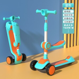 Children's scooter, 3 in 1, 2-12 year old scooter, can sit and fold, children's roller coaster, and glide for boys and girls