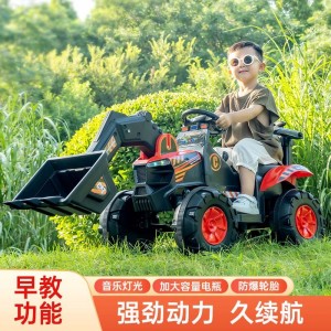 新款儿童挖掘机电动工程车可坐可骑男女宝宝挖土机充电玩具车