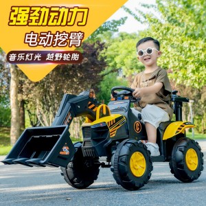 新款儿童挖掘机电动工程车可坐可骑男女宝宝挖土机充电玩具车
