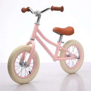 High-end 12 inch 2-4 year old children's balance scooter retro with basket, no pedals, scooter, scooter, girl