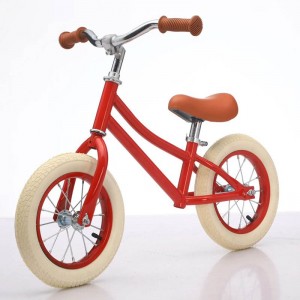 High-end 12 inch 2-4 year old children's balance scooter retro with basket, no pedals, scooter, scooter, girl
