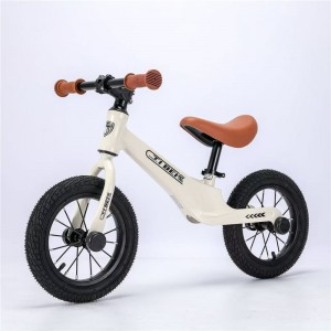 High-end 12 inch 2-4 year old children's balance scooter retro with basket, no pedals, scooter, scooter, girl