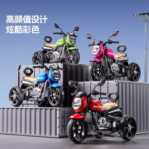 Children's electric motorcycles, male and female rechargeable toy cars, 1-3-6 year old baby tricycle with bucket, stroller