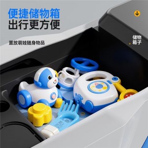 Children's electric motorcycle tricycle for boys and girls 3-9 years old, dual-drive battery, baby stroller, foldable, double