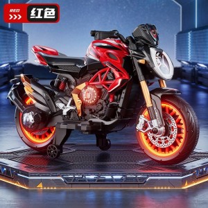 儿童电动摩托车两轮可坐人玩具车灯光音乐 充电摩托车