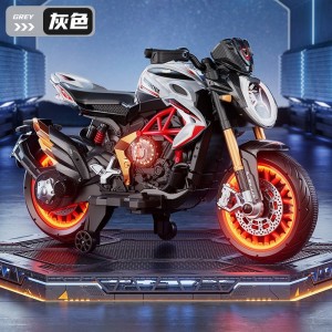 儿童电动摩托车两轮可坐人玩具车灯光音乐 充电摩托车