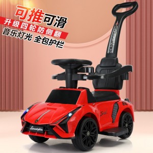 Children's twisting and twisting scooter for babies 1 to 3 years old, multi-functional music, electric, seatable, four-wheeler