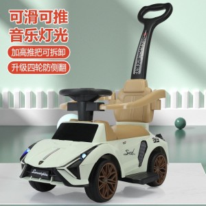 Children's twisting and twisting scooter for babies 1 to 3 years old, multi-functional music, electric, seatable, four-wheeler