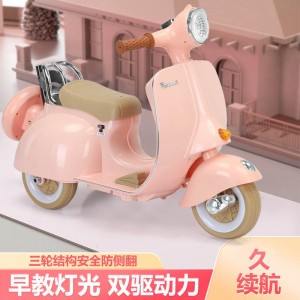 New children's motorcycle tricycle, 1-4 year old, male and female, can seat people, rechargeable, single and dual drive, music and lights