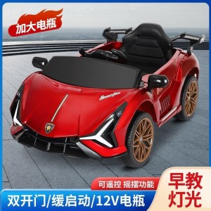 Children's electric car, can seat a baby, electric toy car, baby swing stroller, remote control, dual-drive, four-wheel electric vehicle