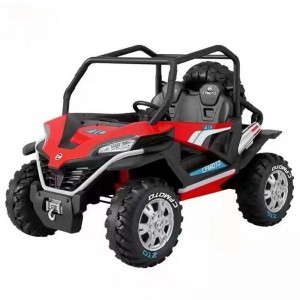 Children's electric car, four-wheel drive electric car with remote control, male and female toy cars, can sit on a two-person rechargeable off-road vehicle and swing