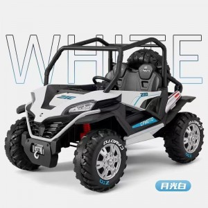 Children's electric car, four-wheel drive electric car with remote control, male and female toy cars, can sit on a two-person rechargeable off-road vehicle and swing