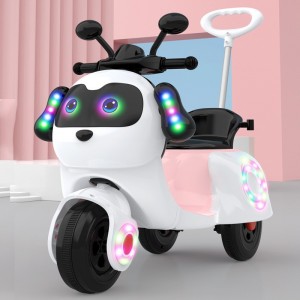 Children's electric motorcycle, early education music, male and female baby tricycles, can be pushed and seated, remote control toy stroller for children
