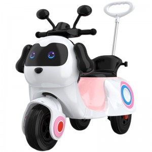 Children's electric motorcycle, early education music, male and female baby tricycles, can be pushed and seated, remote control toy stroller for children