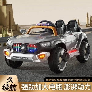 Children's electric car, two-seated, remote control, four-wheel parent-child car, boy and girl, rechargeable toy, baby swing car
