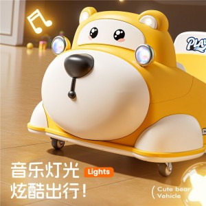 New children's electric car, four-wheel toy car, baby cartoon car, bluetooth remote control car, baby walking electric car