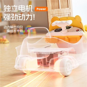 New children's electric car, four-wheel toy car, baby cartoon car, bluetooth remote control car, baby walking electric car
