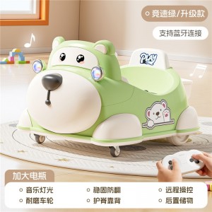 New children's electric car, four-wheel toy car, baby cartoon car, bluetooth remote control car, baby walking electric car