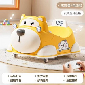 New children's electric car, four-wheel toy car, baby cartoon car, bluetooth remote control car, baby walking electric car