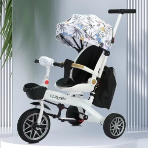 Stroller, children's tricycle, baby bike, stroller, can lie down, can rotate, music, light