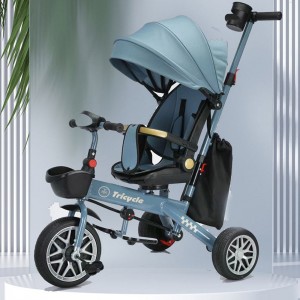 Stroller, children's tricycle, baby bike, stroller, can lie down, can rotate, music, light