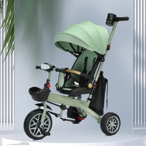Stroller, children's tricycle, baby bike, stroller, can lie down, can rotate, music, light