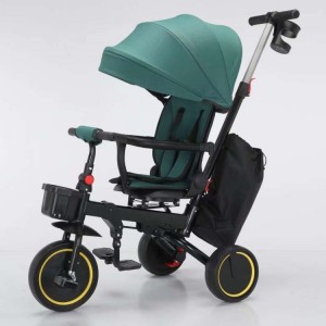 Children's three-wheeled bicycle, foldable, multi-function stroller, anti-rollover scooter, three-in-one baby walking artifact