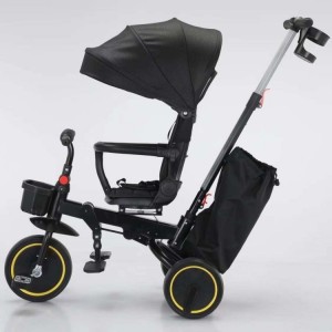 Children's three-wheeled bicycle, foldable, multi-function stroller, anti-rollover scooter, three-in-one baby walking artifact