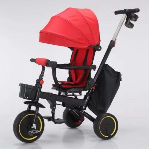 Children's three-wheeled bicycle, foldable, multi-function stroller, anti-rollover scooter, three-in-one baby walking artifact