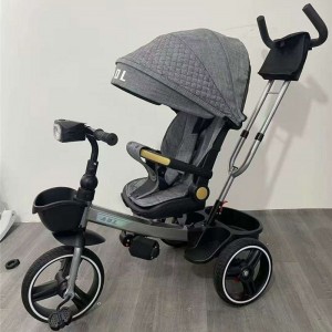 Children's tricycle with guardrail, baby stroller, 1-5 year old, lightweight, steerable baby bike