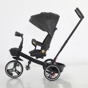 Children's tricycle with guardrail, baby stroller, 1-5 year old, lightweight, steerable baby bike