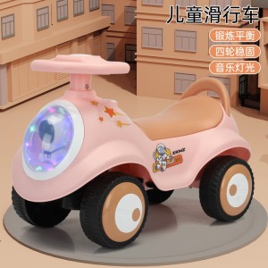 Children's scooter, new 1-3 year old swing car with music, twisting car, baby walker, four-wheel walker toy car