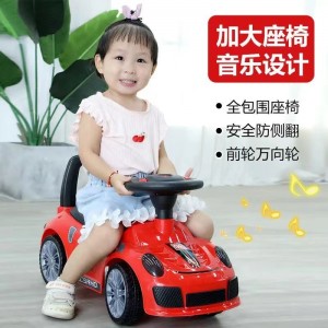 Children's scooter, 1-3-5 year old baby scooter, walker, four-wheel toy car, music, sit-down scooter